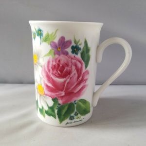 Fib Vintage 1995 Jane Bowen Design Floral Mug